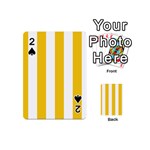 Vertical Stripes - White and Deep Lemon Yellow Playing Cards 54 (Mini)