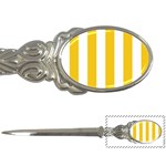 Vertical Stripes - White and Deep Lemon Yellow Letter Opener