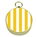 Vertical Stripes - White and Deep Lemon Yellow Gold Compass