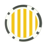 Vertical Stripes - White and Deep Lemon Yellow Poker Chip Card Guard (10 pack)