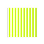 Vertical Stripes - White and Fluorescent Yellow Satin Bandana Scarf
