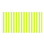Vertical Stripes - White and Fluorescent Yellow Satin Shawl