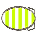 Vertical Stripes - White and Fluorescent Yellow Belt Buckle