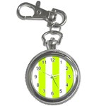 Vertical Stripes - White and Fluorescent Yellow Key Chain Watch