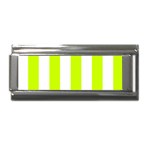 Vertical Stripes - White and Fluorescent Yellow Superlink Italian Charm (9mm)