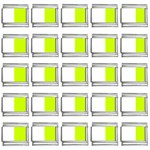 Vertical Stripes - White and Fluorescent Yellow 9mm Italian Charm (25 pack)