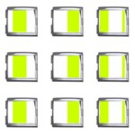 Vertical Stripes - White and Fluorescent Yellow Mega Link Italian Charm (9 pack)