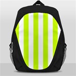 Vertical Stripes - White and Fluorescent Yellow Backpack Bag