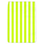 Vertical Stripes - White and Fluorescent Yellow Removable Flap Cover (L)