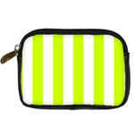 Vertical Stripes - White and Fluorescent Yellow Digital Camera Leather Case