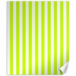 Vertical Stripes - White and Fluorescent Yellow Canvas 8  x 10 
