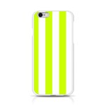 Vertical Stripes - White and Fluorescent Yellow Apple iPhone 6/6S Silicone Case (Transparent)