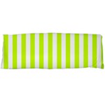 Vertical Stripes - White and Fluorescent Yellow Body Pillow Case (Dakimakura) (One Side)