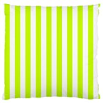 Vertical Stripes - White and Fluorescent Yellow Large Cushion Case (One Side)