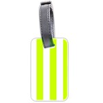 Vertical Stripes - White and Fluorescent Yellow Luggage Tag (Two Sides)
