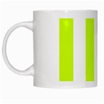 Vertical Stripes - White and Fluorescent Yellow White Mug