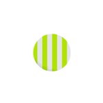 Vertical Stripes - White and Fluorescent Yellow 1  Mini Button