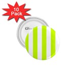 Vertical Stripes - White and Fluorescent Yellow 1.75  Button (10 pack)