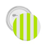 Vertical Stripes - White and Fluorescent Yellow 2.25  Button