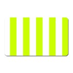 Vertical Stripes - White and Fluorescent Yellow Magnet (Rectangular)