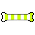 Vertical Stripes - White and Fluorescent Yellow Magnet (Dog Bone)