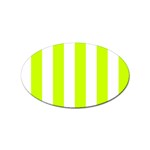 Vertical Stripes - White and Fluorescent Yellow Sticker Oval (100 pack)