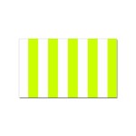Vertical Stripes - White and Fluorescent Yellow Sticker Rectangular (10 pack)