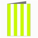 Vertical Stripes - White and Fluorescent Yellow Greeting Cards (Pkg of 8)