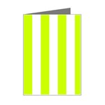Vertical Stripes - White and Fluorescent Yellow Mini Greeting Card