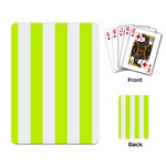Vertical Stripes - White and Fluorescent Yellow Playing Cards Single Design