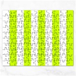 Vertical Stripes - White and Fluorescent Yellow Jigsaw Puzzle (Rectangular)
