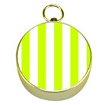 Vertical Stripes - White and Fluorescent Yellow Gold Compass
