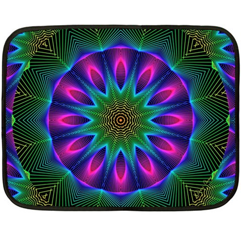 Star Of Leaves, Abstract Magenta Green Forest Fleece Blanket (Mini) from ArtsNow.com 35 x27  Blanket