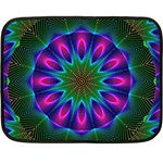 Star Of Leaves, Abstract Magenta Green Forest Fleece Blanket (Mini) Star Of Leaves, Abstract Magenta Green Forest Fleece Blanket (Mini)