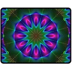 Star Of Leaves, Abstract Magenta Green Forest Fleece Blanket (Medium) Star Of Leaves, Abstract Magenta Green Forest Fleece Blanket (Medium)