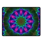 Star Of Leaves, Abstract Magenta Green Forest Double Sided Fleece Blanket (Small) Star Of Leaves, Abstract Magenta Green Forest Double Sided Fleece Blanket (Small)
