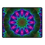 Star Of Leaves, Abstract Magenta Green Forest Double Sided Fleece Blanket (Small) 