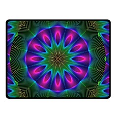 Star Of Leaves, Abstract Magenta Green Forest Double Sided Fleece Blanket (Small)  from ArtsNow.com 45 x34  Blanket Back
