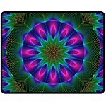 Star Of Leaves, Abstract Magenta Green Forest Double Sided Fleece Blanket (Medium) Star Of Leaves, Abstract Magenta Green Forest Double Sided Fleece Blanket (Medium)