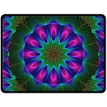 Star Of Leaves, Abstract Magenta Green Forest Double Sided Fleece Blanket (Large) Star Of Leaves, Abstract Magenta Green Forest Double Sided Fleece Blanket (Large)