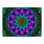 Star Of Leaves, Abstract Magenta Green Forest Double Sided Flano Blanket (Mini) 