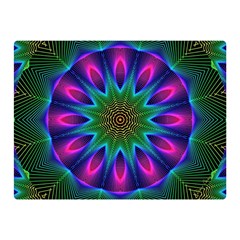 Star Of Leaves, Abstract Magenta Green Forest Double Sided Flano Blanket (Mini)  from ArtsNow.com 35 x27  Blanket Back