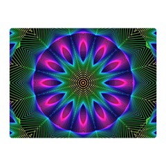 Star Of Leaves, Abstract Magenta Green Forest Double Sided Flano Blanket (Mini)  from ArtsNow.com 35 x27  Blanket Back