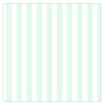 Vertical Stripes - White and Pale Green Large Satin Scarf (Square)