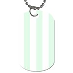 Vertical Stripes - White and Pale Green Dog Tag (Two Sides)