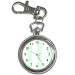 Vertical Stripes - White and Pale Green Key Chain Watch
