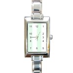 Vertical Stripes - White and Pale Green Rectangle Italian Charm Watch