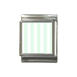 Vertical Stripes - White and Pale Green Italian Charm (13mm)