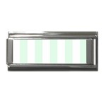 Vertical Stripes - White and Pale Green Superlink Italian Charm (9mm)