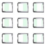 Vertical Stripes - White and Pale Green Mega Link Italian Charm (9 pack)